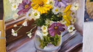 Цветы маслом. Живопись поэтапно Ч 2.Мастер класс .Flowers in oil. Painting step by step.Master clas