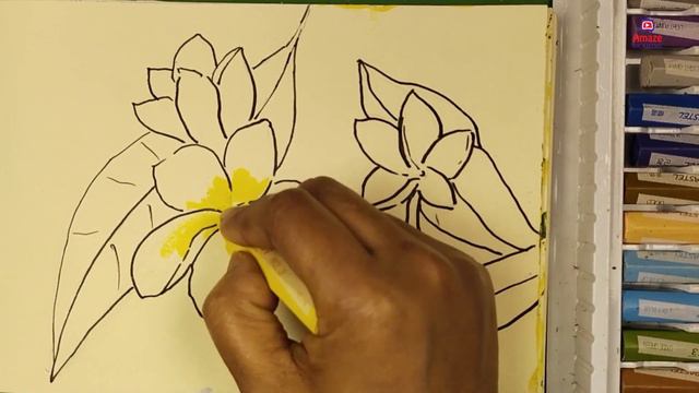 How to Draw Plumeria Flower | acrylic painting tutorial | Painting for beginners смотреть онлайн