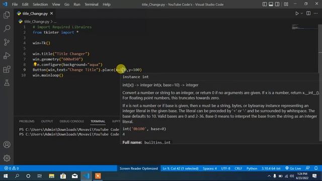 Python Tkinter || Random Title Changer in one window ||Gui смотреть онлайн