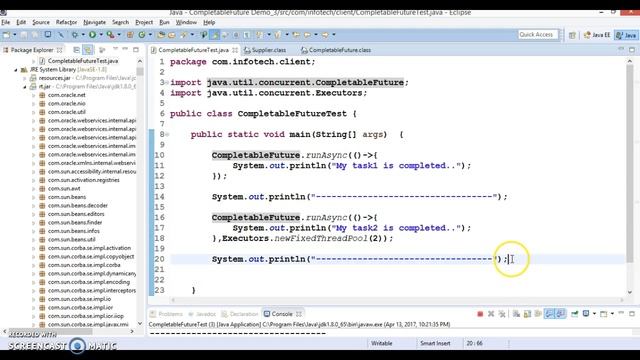 runAsync and supplyAsync methods in CompletableFuture Java 8 смотреть онлайн