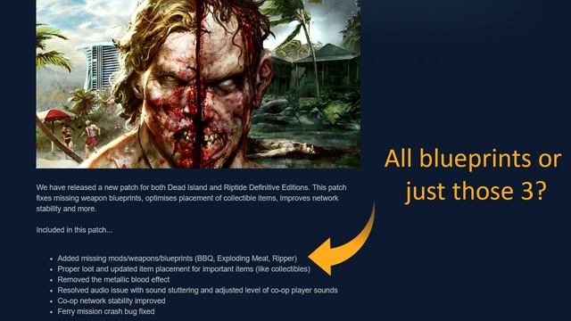 MISSING BLUEPRINTS RESTORED! ~ Dead Island: Definitive Edition Patch! смотреть онлайн