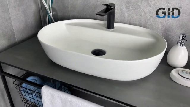 Белая матовая раковина для ванной Gid Wm1346 смотреть онлайн
