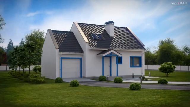 Z217 Компактный мансардный дом с гаражом для одной машины смотреть онлайн