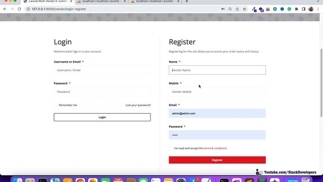 Laravel 9 Tutorial #83 | Multi Vendor Registration (III) | Register Vendor | Create Vendor Account смотреть онлайн