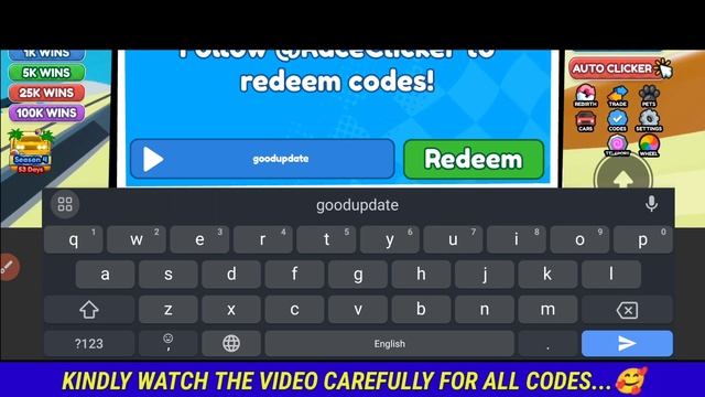 *NEW* ALL WORKING CODES FOR RACE CLICKER IN 2023 - ROBLOX RACE CLICKER CODES - RACE CLICKER ROBLOX смотреть онлайн