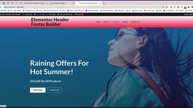 How to create Header Footer template with Elementor Header and Footer Builder plugin! смотреть онлайн
