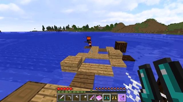 КАК ХОДИТЬ ПО ВОДЕ в МАЙНКРАФТ? СЕКРЕТНЫЙ СПОСОБ! КАК ВЫЖИТЬ НУБУ И ДЕВУШКЕ? смотреть онлайн