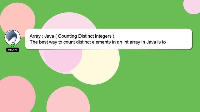 Array : Java ( Counting Distinct Integers ) смотреть онлайн
