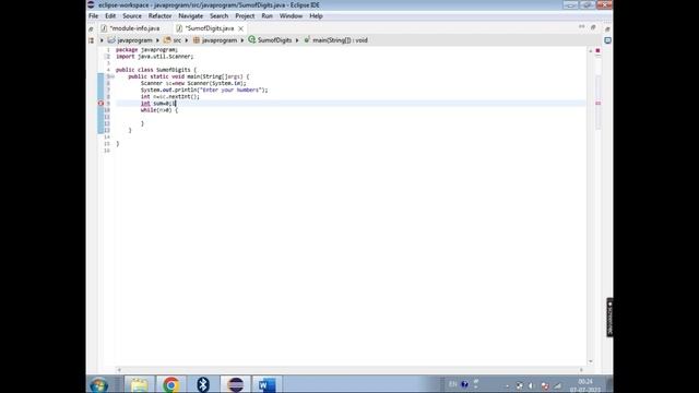 Java program Sum of Digit смотреть онлайн