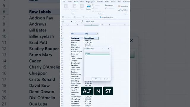 Timelines to Filter data #trending #awesome #viral #shortvideo #excel смотреть онлайн