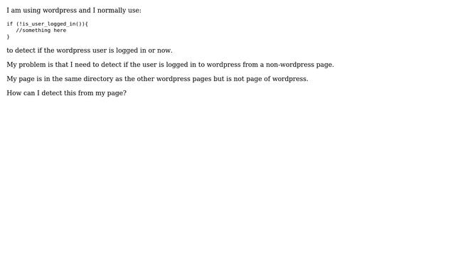 Wordpress: Wordpress check if user is logged in from non wordpress page смотреть онлайн
