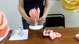 Ростовые цветы из изолона. Гигантские цветы. Георгин из изолона МК бесплатный.  Свадебный декор