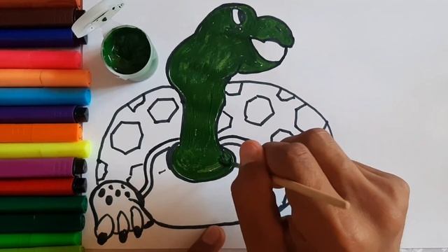 How To Draw A Corton Turtle Easy. Учемся рисовать черепаху для детей. смотреть онлайн