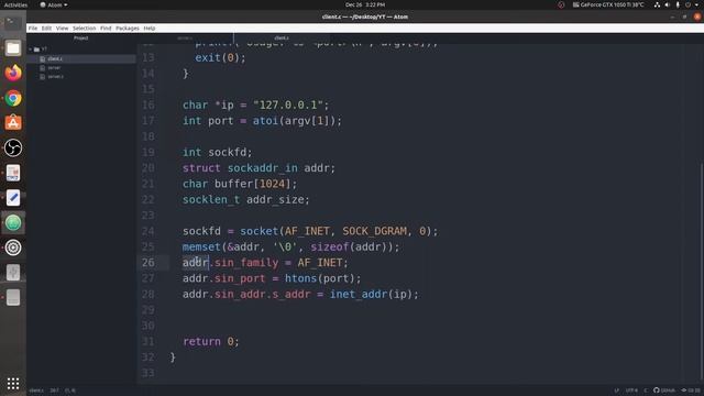 UDP Client Server implementation in C | Socket Programming смотреть онлайн