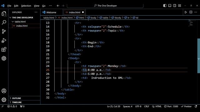 00.HTML Table Practice смотреть онлайн
