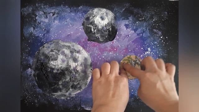 Как нарисовать космос поэтапно. Поэтапный рисунок гуашью. смотреть онлайн