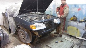 Ваз 2114 2115 | замена рамки радиатора | замена телевизора | в гаражных условиях | покраска