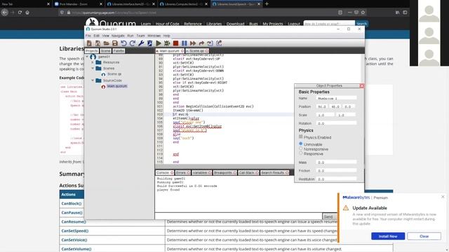 Keyboard Listeners, Scenes, and Events in Quorum смотреть онлайн
