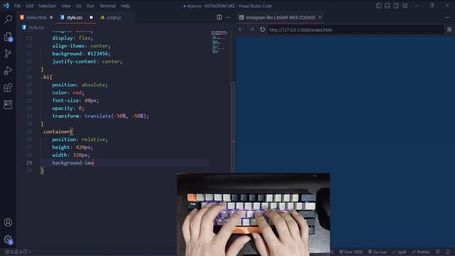 ASMR Programming - Instagram Like with Double Click in HTML , CSS and JAVASCRIPT - No Talking смотреть онлайн