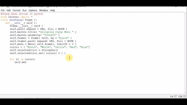 Popup menu design in python смотреть онлайн