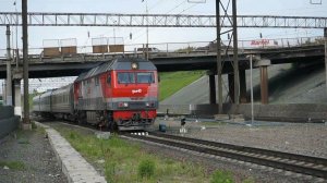 Тепловоз ТЭП70БС-265. Драный тапок с поездом «Калина красная».