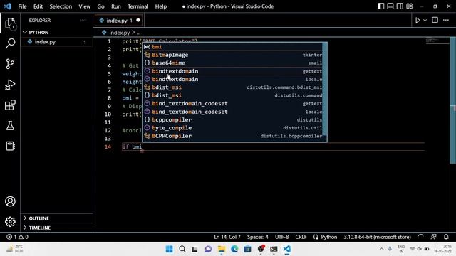 Make A BMI Calculator Using Python Programming | Python Projects And Tutorial For Beginners смотреть онлайн