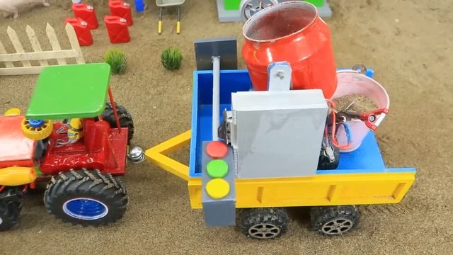 Diy Tractor Mini Bulldozer To Making Concrete Road | Construction Vehicles, Road Roller #24