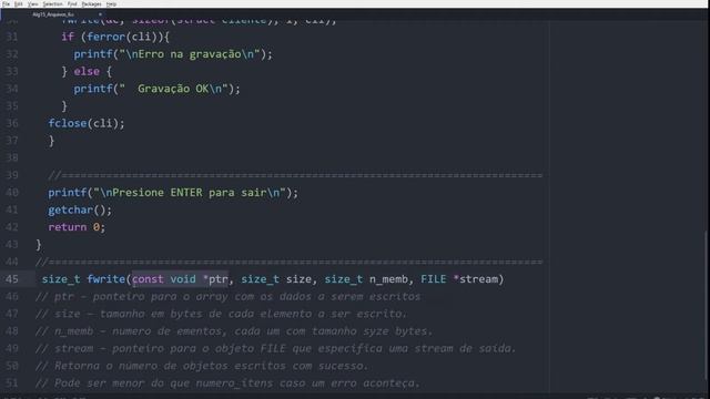 AEDS 15: Arquivos 7 - Escrever STRUCTs no arquivo com fwrite( ) смотреть онлайн