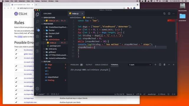 How to run ESLINT on save (VS Code) смотреть онлайн