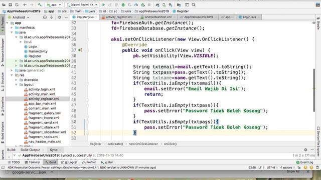 FirebaseAndroid part2 (Register Dengan Menggunakan Firebase Auth Sekaligus Realtime Database) смотреть онлайн