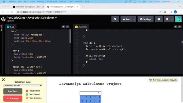 freeCodeCamp - Front End Development Libraries - JavaScript Calculator - Solution - Live Stream #3 смотреть онлайн