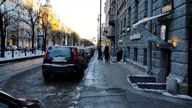 Прогулка по центру города Санкт-Петербурга, ул. Большая Конюшенная. -20? 15.02.21. ? смотреть онлайн