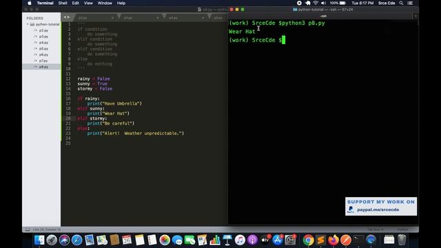 if elif else statement - python basics tutorial p8 смотреть онлайн