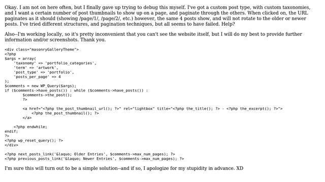 Wordpress: Custom Post Type Pagination Paginates Only in URL Structure смотреть онлайн