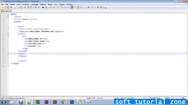 HTML Tables thead tfoot tbody смотреть онлайн