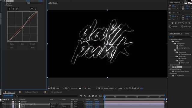Текст в стиле Daft Punk в After Effects смотреть онлайн