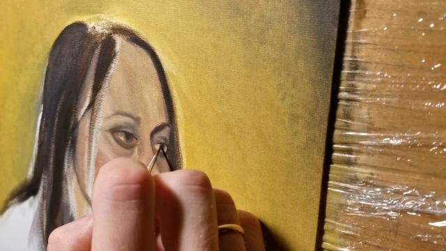 Портрет "Взгляд Марии". Масляная живопись с натуры смотреть онлайн