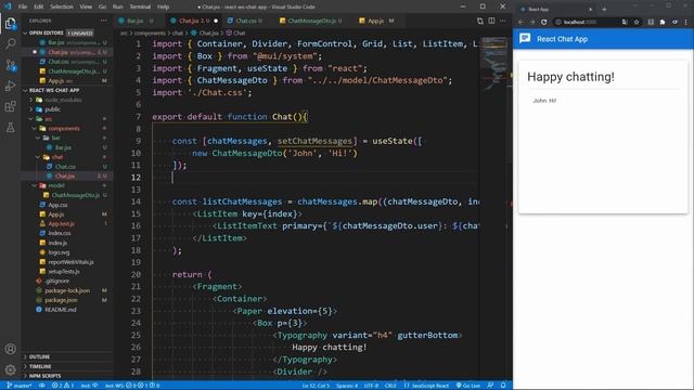 React - WebSocket - Chat Application Example with Material UI смотреть онлайн