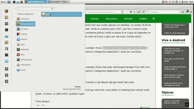 Xampp no menu com lxqt-sudo Ubuntu-1804-LTS e derivados... смотреть онлайн