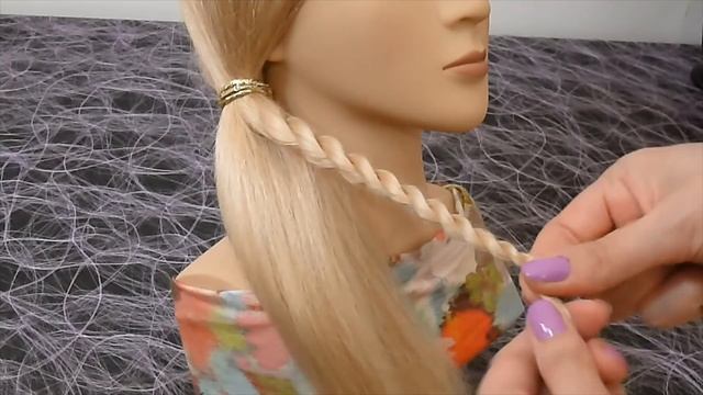 Причёски для средних, длинных волос на каждый день.Причёска с плетением косички жгут смотреть онлайн