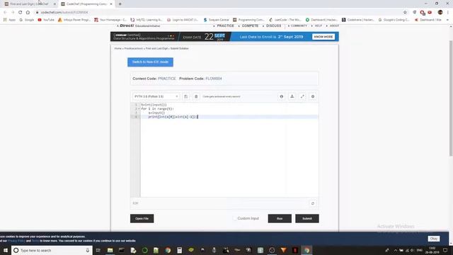 CodeChef - Beginner's problems : First and Last Digit(FLOW004) смотреть онлайн