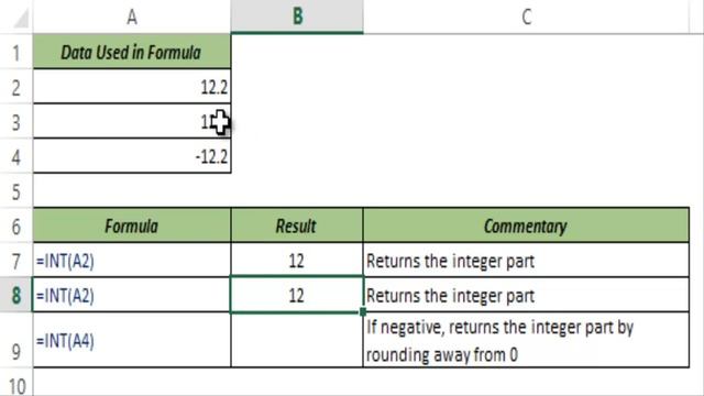 INT Formula in Excel смотреть онлайн