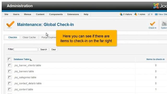 How to use Global Checkin in Joomla 2.5 смотреть онлайн