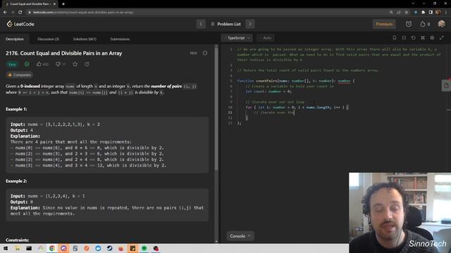Count Equal and Divisible Pairs in an Array - TypeScript смотреть онлайн