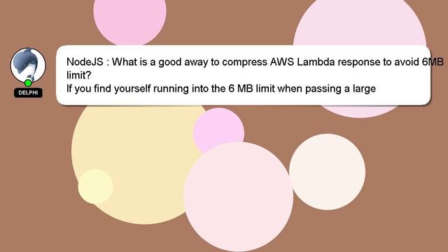 NodeJS : What is a good away to compress AWS Lambda response to avoid 6MB limit? смотреть онлайн