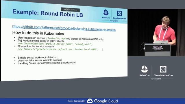 gRPC Load Balancing on Kubernetes - Jan Tattermusch, Google (Intermediate Skill Level) смотреть онлайн