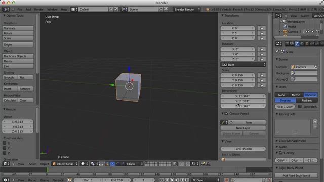 Setting Unit Measurement to inches in Blender смотреть онлайн