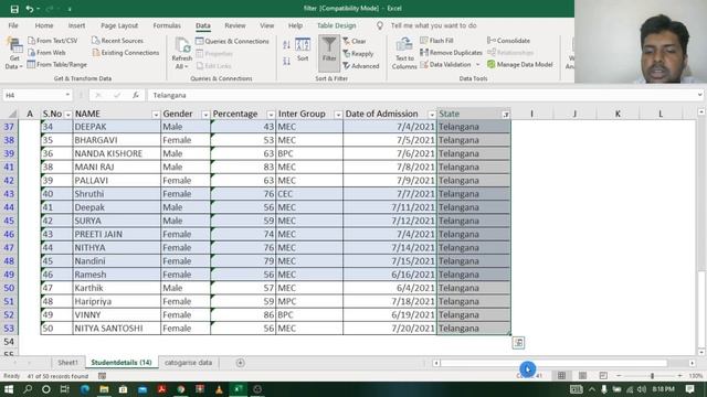 EXCEL IN TELUGU PART 10 - FILTER смотреть онлайн