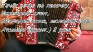 Анонс Течет речка по песочку,караоке под гармонь