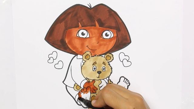 Learn Colors with Coloring Book Dora the Explorer | Little Hands Coloring Book смотреть онлайн